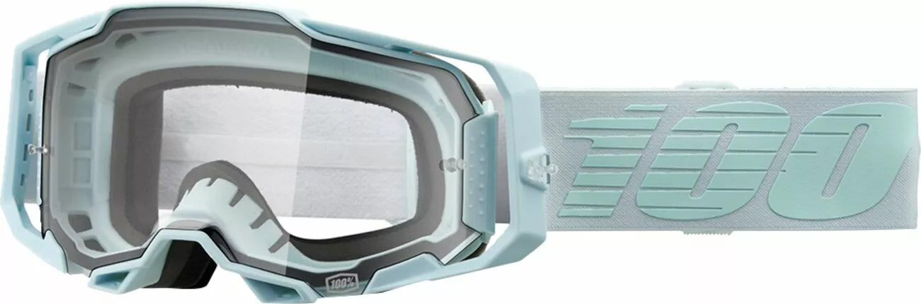 100% Armega Goggles Blue/Silver/Teal