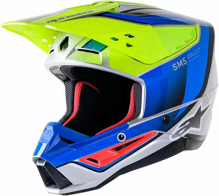 Alpinestars Supertech M5 Sail Helmet Black/Blue/Gloss/Gray/Fluorescent Yellow