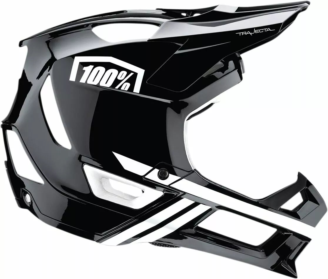 100% Trajecta Full Bicycle Helmet Black/White/Gloss