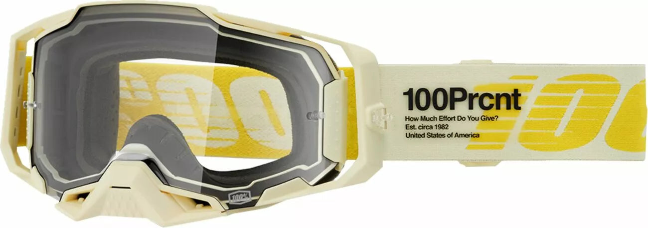 100% Armega Goggle White/Yellow