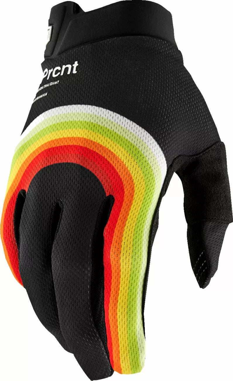 100% Itrack Gloves Black/Green/Orange/Yellow