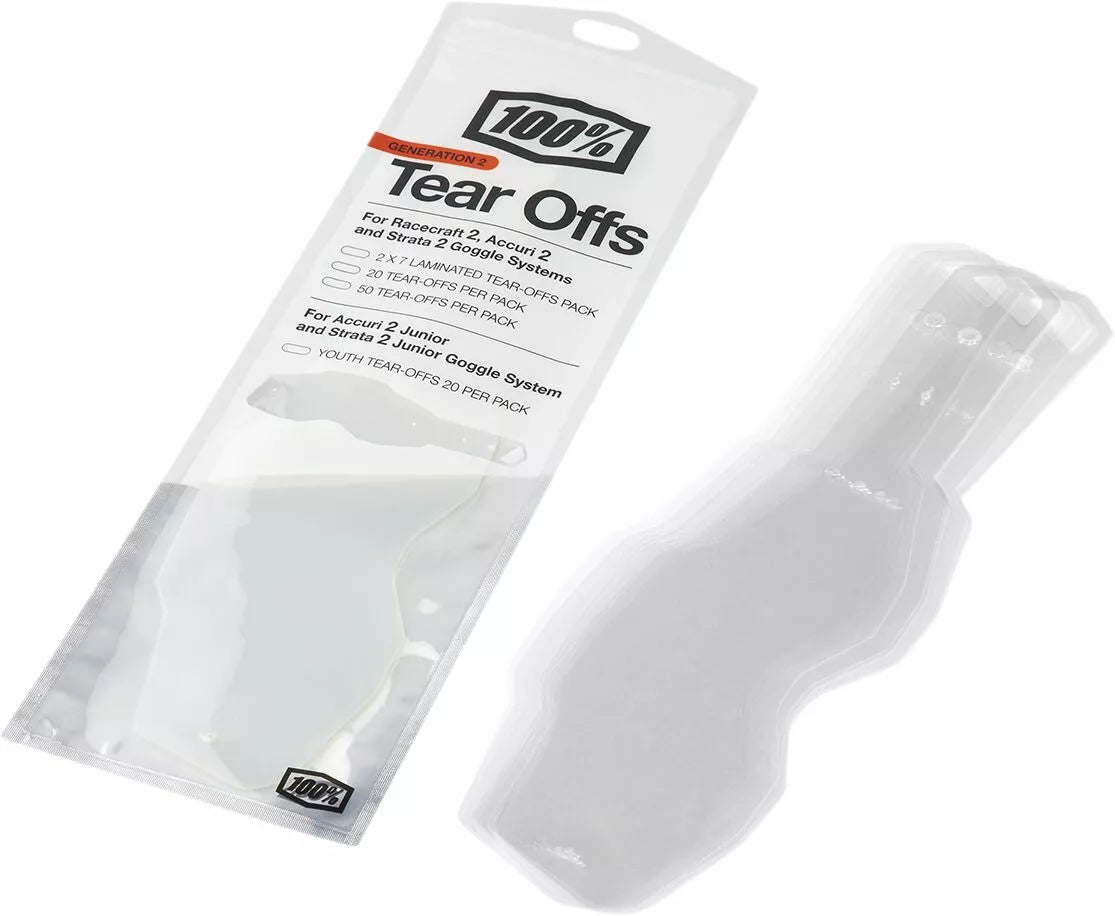 100% Youth Accuri 2/Strata 2 Goggle Tear-Offs