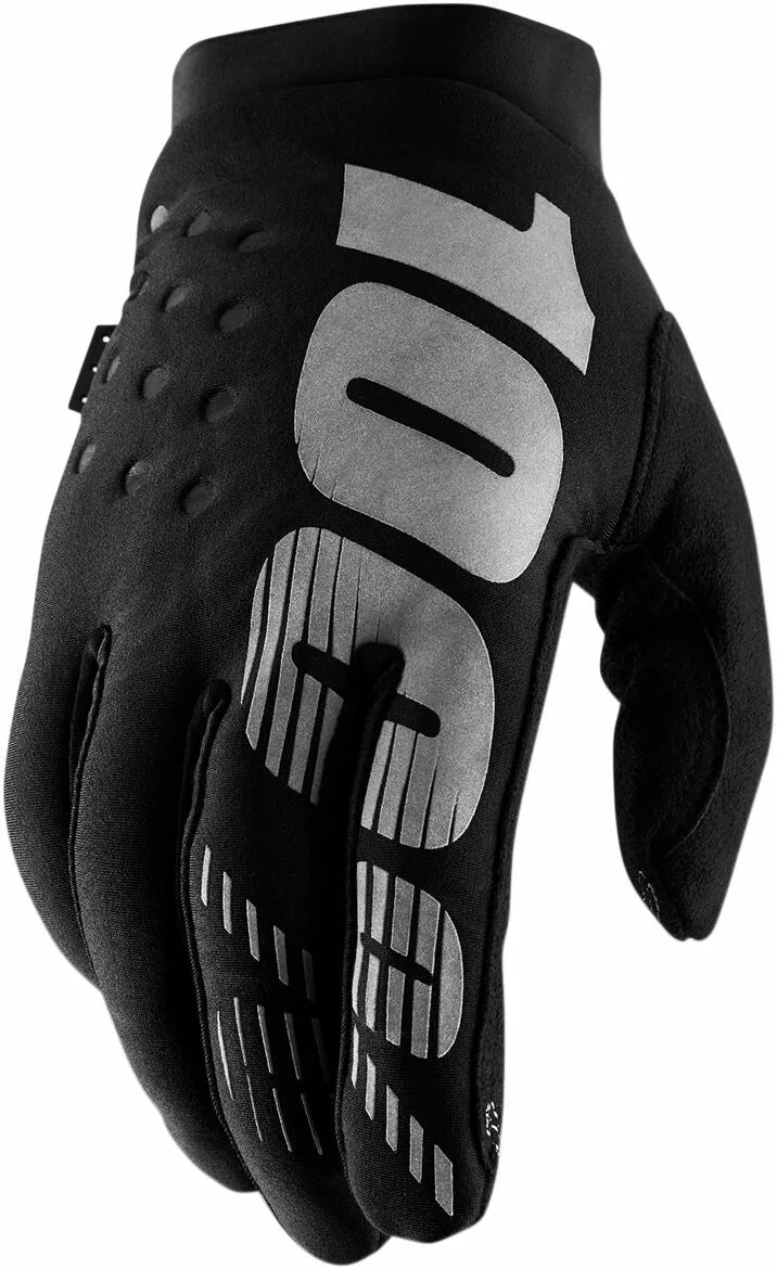 100% Brisker Gloves Black/Gray