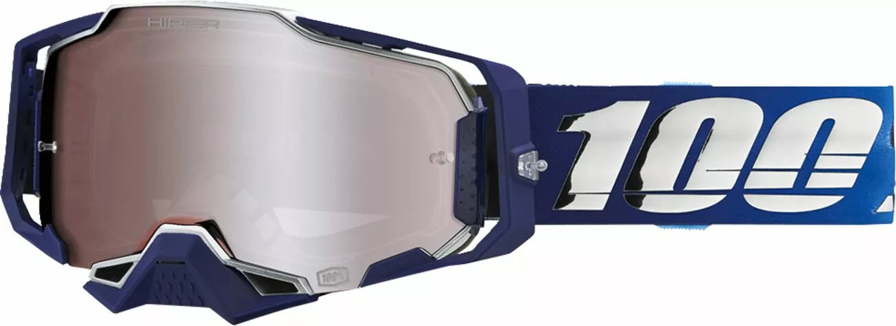 100% Armega Goggles Blue/Silver