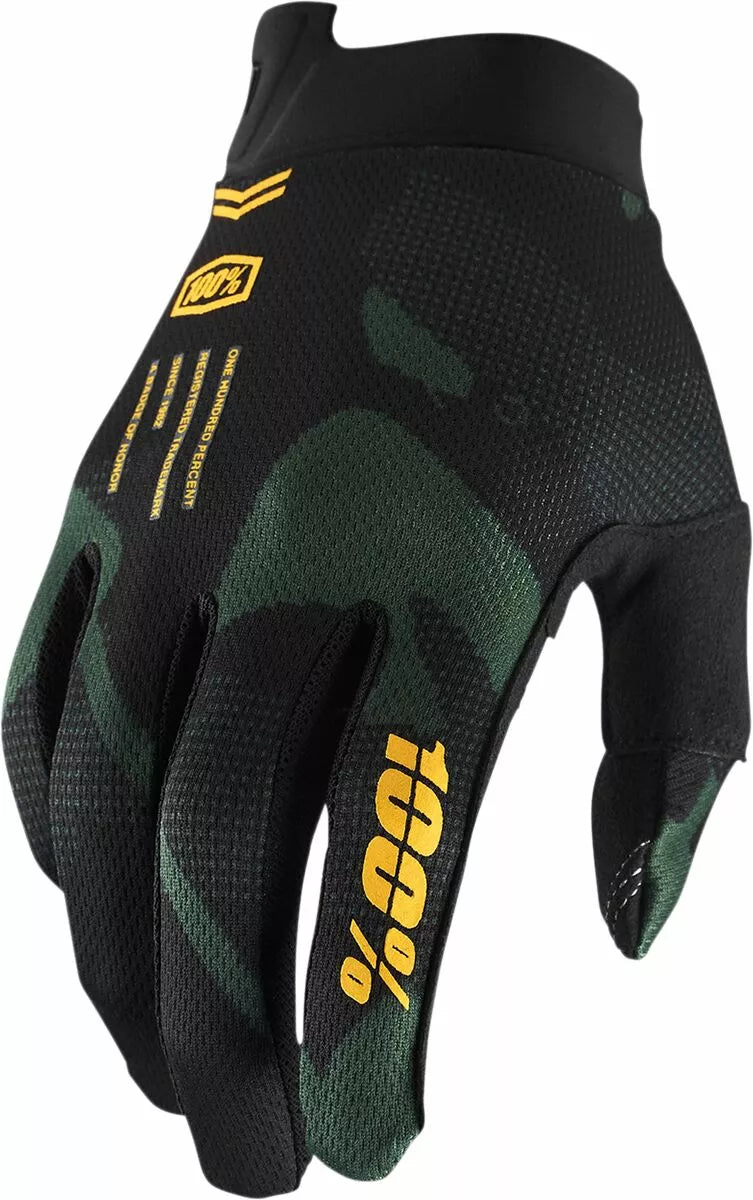 100% Itrack Gloves Black/Green