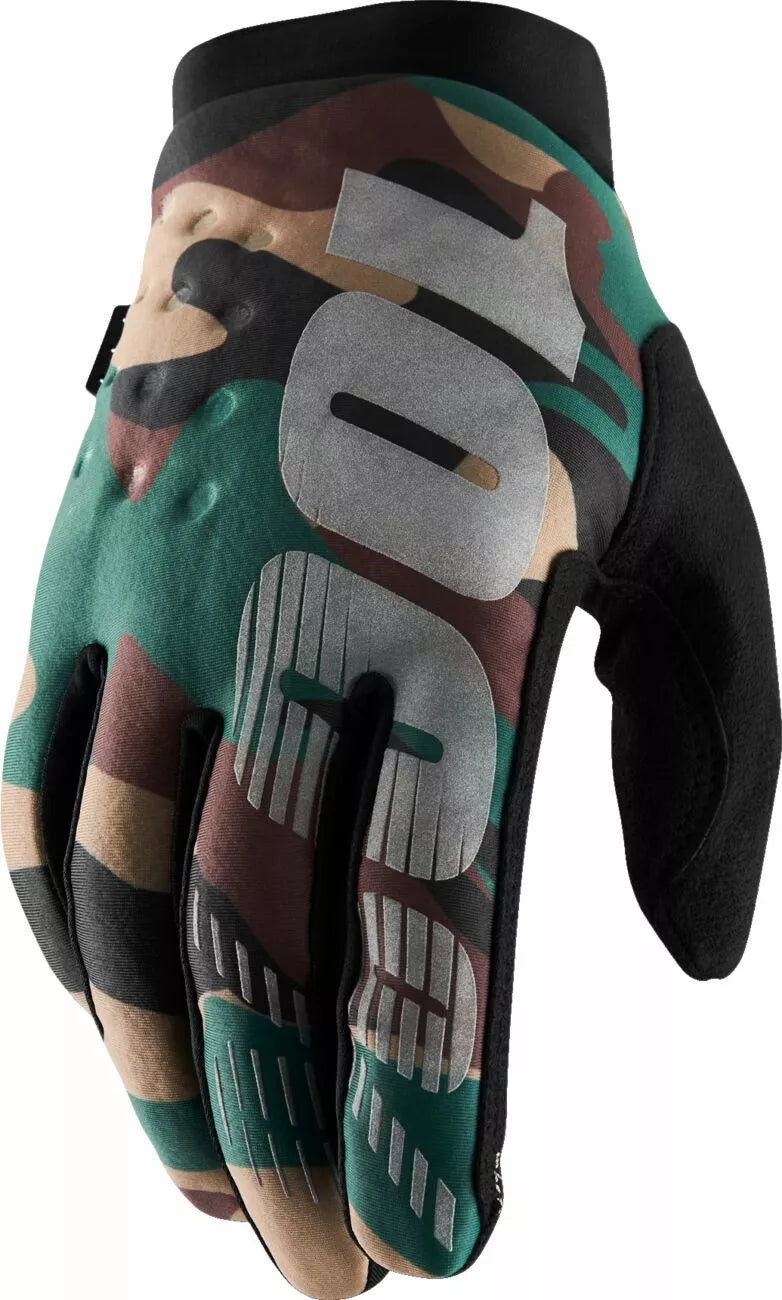 100% Brisker Gloves Black/Camo Green/Camo Tan