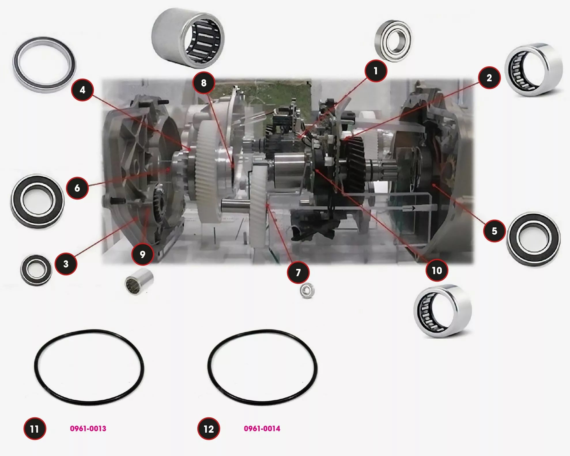 Black Bearing Bearings & O Rings Bosch Motor Gen2