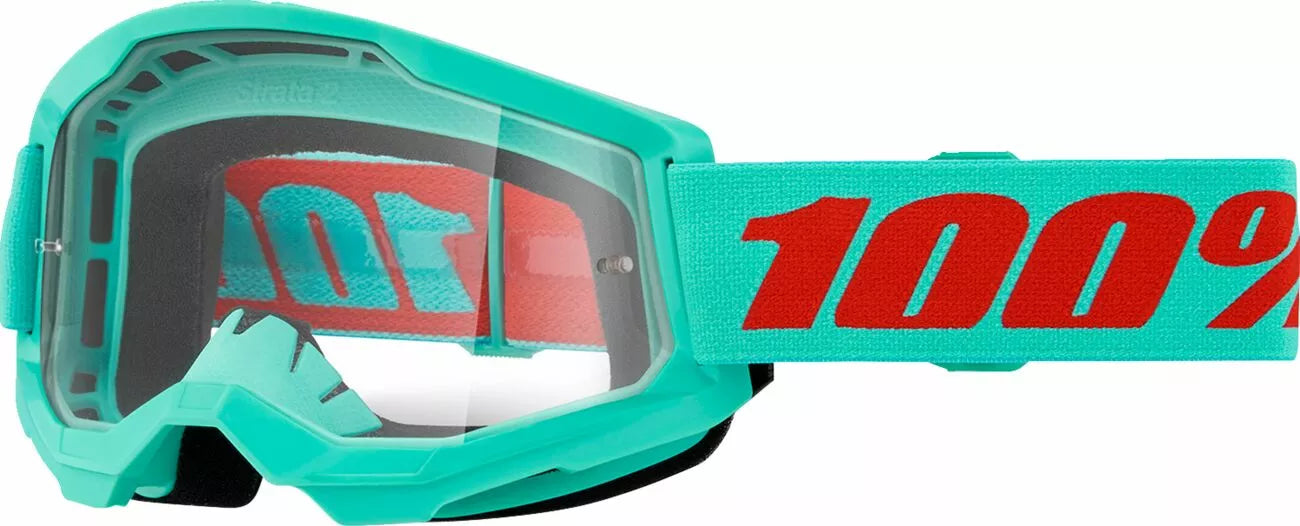 100% Strata 2 Goggle Cyan