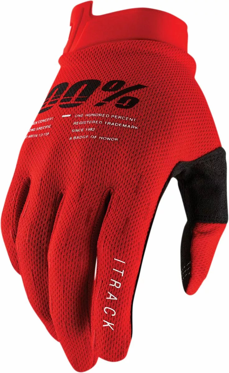 100% Itrack Gloves Red