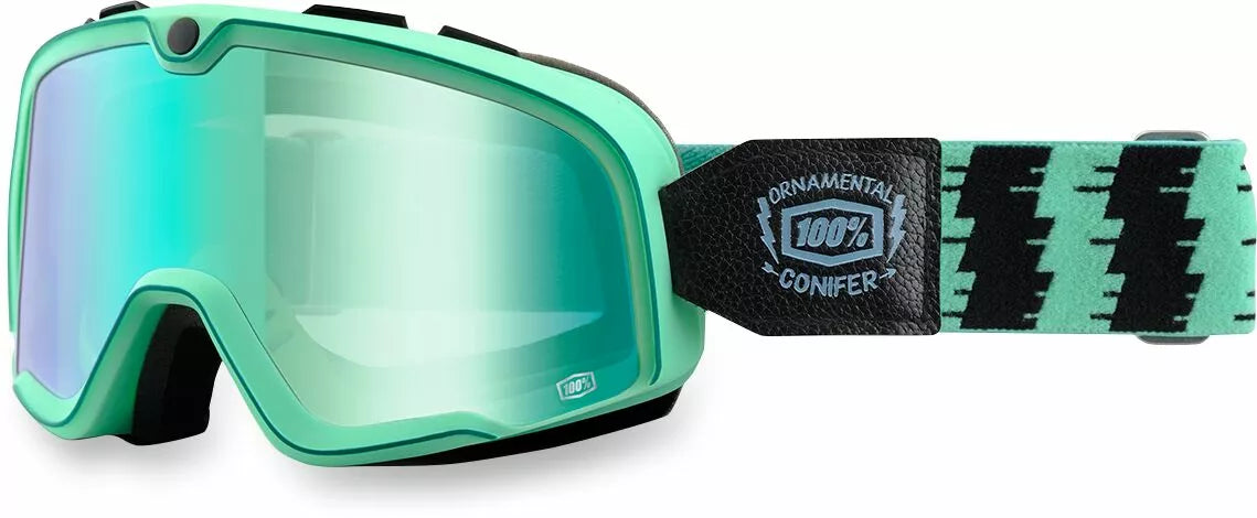 100% Barstow Classic Goggles Black/Cyan/Green