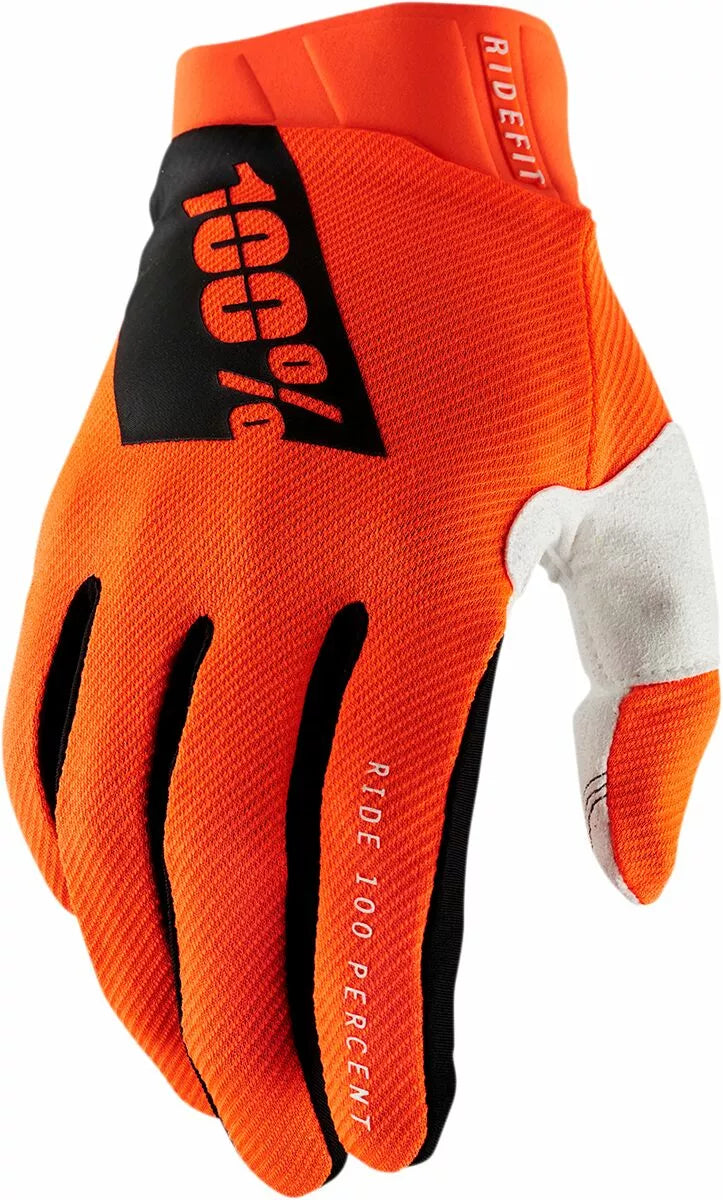 100% Ridefit Glove Fluorescent Orange