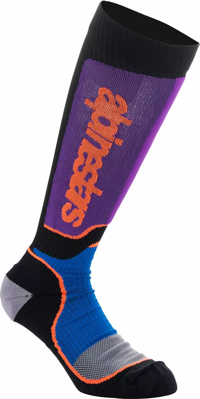 Alpinestars Youth Mx Plus Socks Black/Blue/Orange/Purple