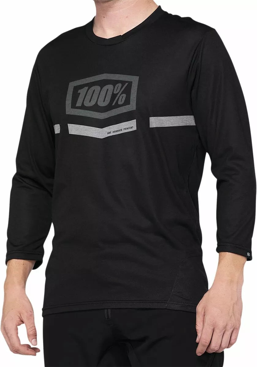 100% Airmatic 3/4 Sleeve Jersey Black