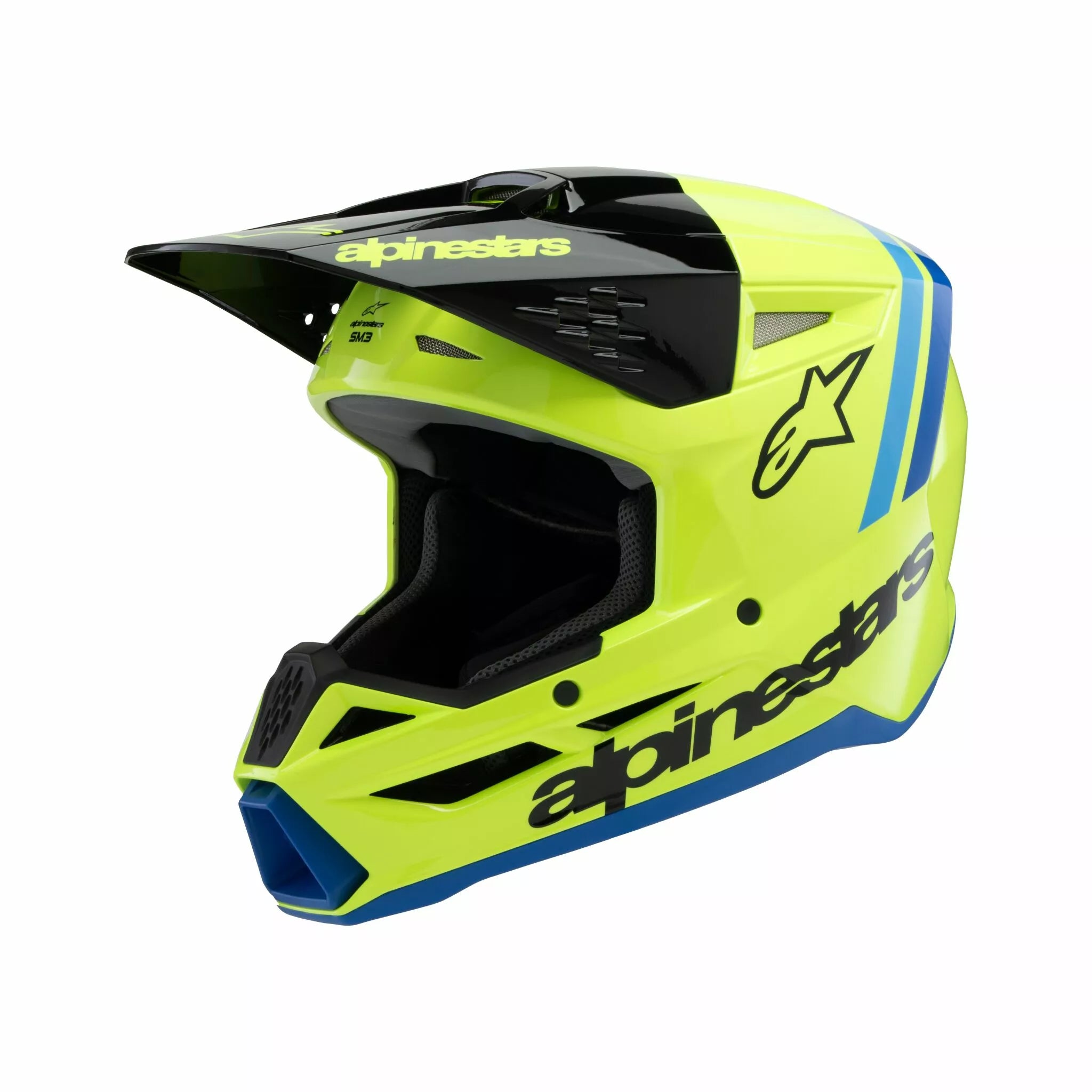 Alpinestars Youth S-M3 Radium Helmet Black/Blue/Yellow