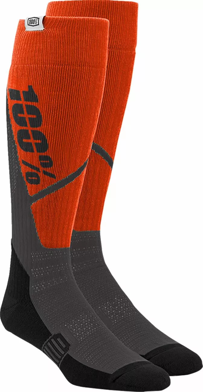 100% Torque Comfort Moto Socks Black/Charcoal/Orange