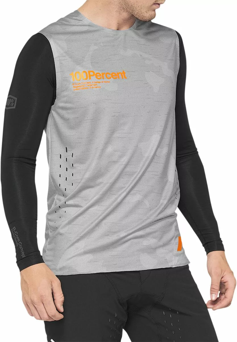 100% R-Core Concept Bicycle Jersey Gray/Orange/Camo Gray