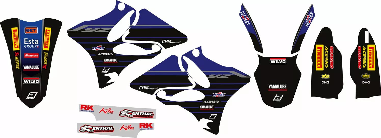 Blackbird Racing Blackbird Racing Replica Factory Team Yamaha 2022 Graphics Kit With Seat Cover