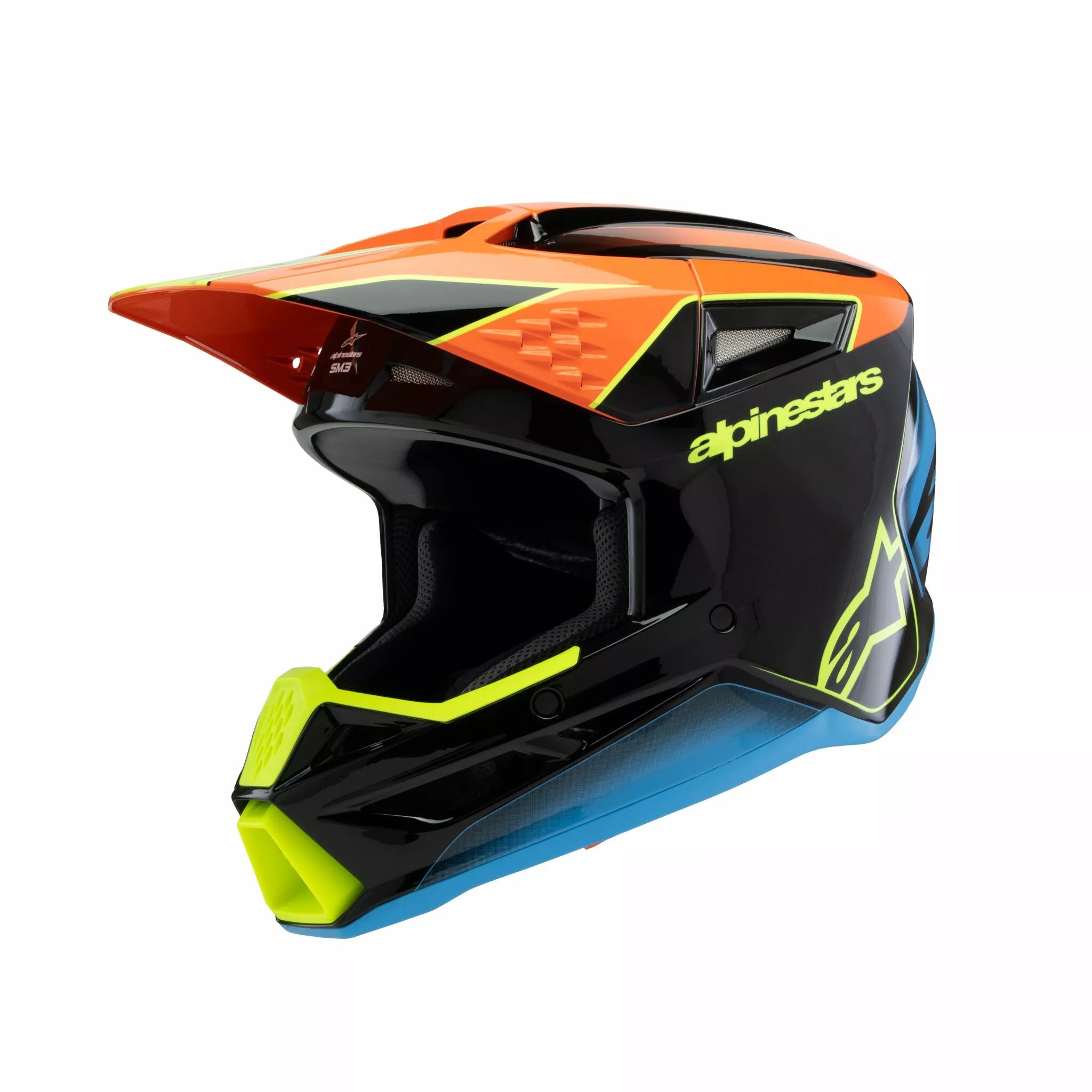 Alpinestars Youth S-M3 Fray Helmet Black/Blue/Orange/Yellow