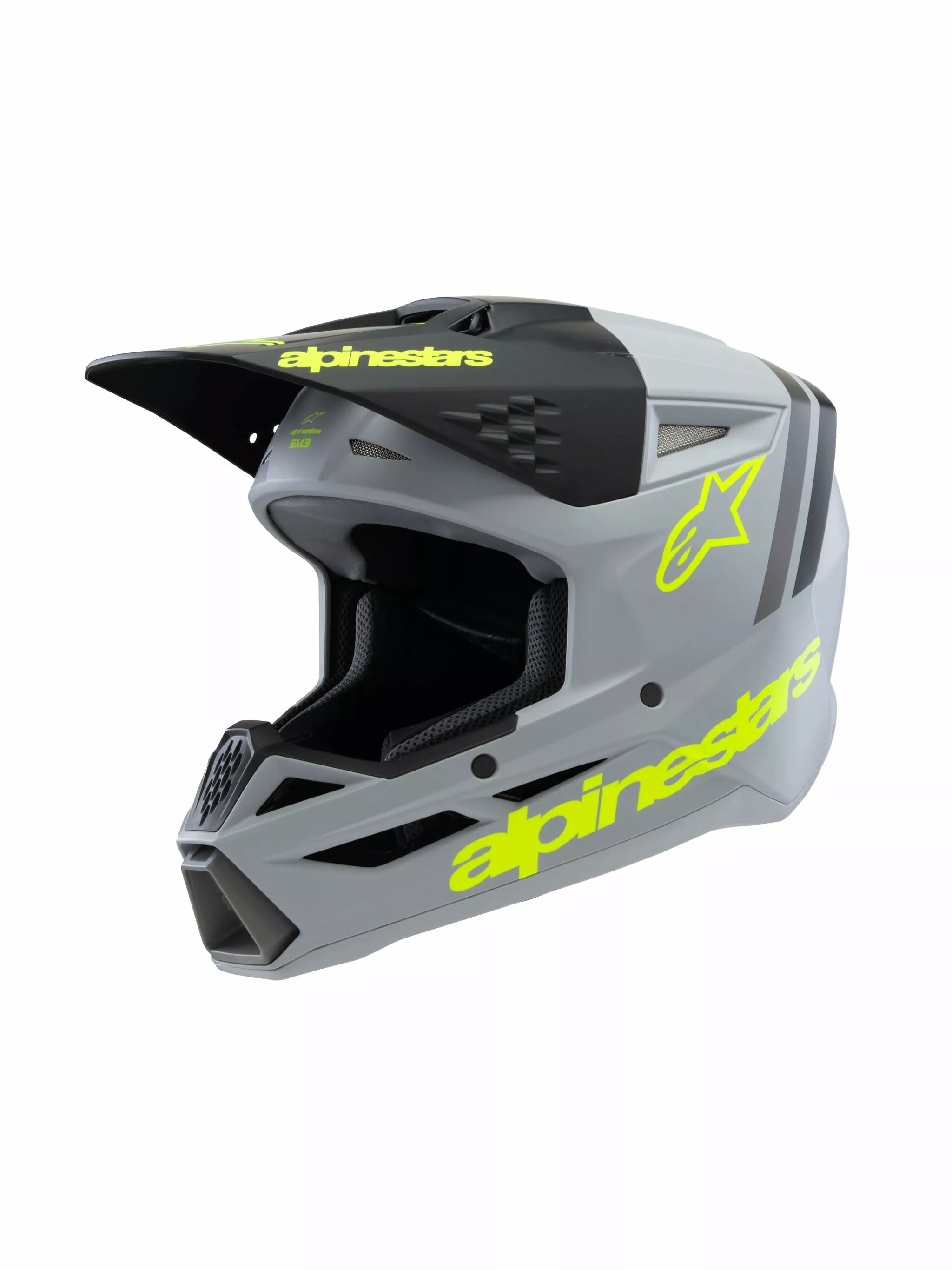 Alpinestars Youth S-M3 Radium Helmet Black/Gray/Yellow