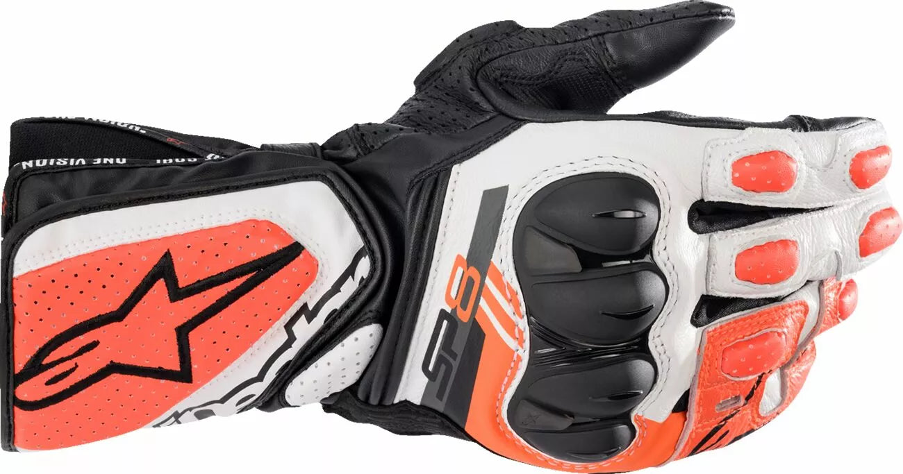 Alpinestars Sp-8 V3 Gloves Black/White/Fluorescent Red