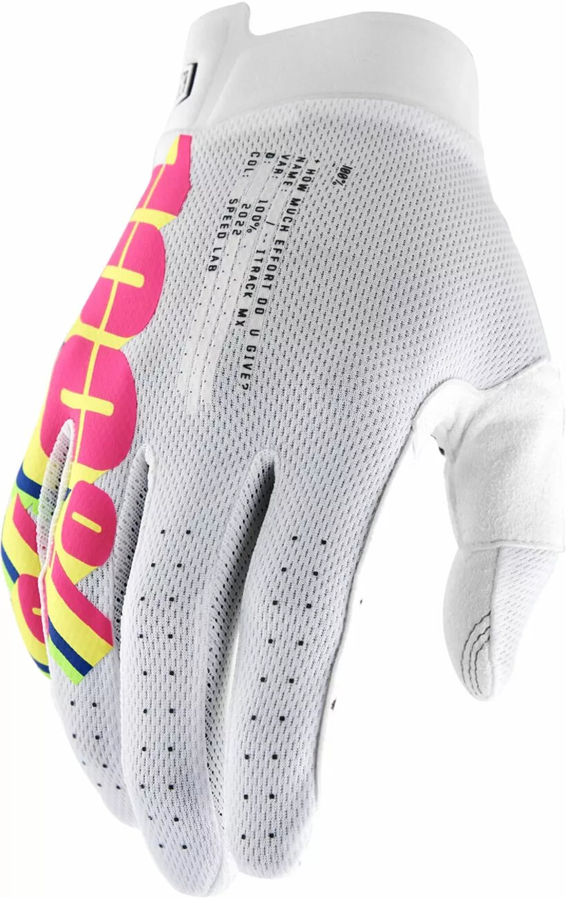 100% Itrack Gloves Pink/White