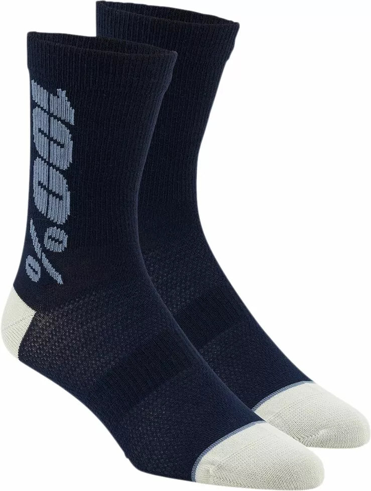 100% Rythym Socks Navy/Slate