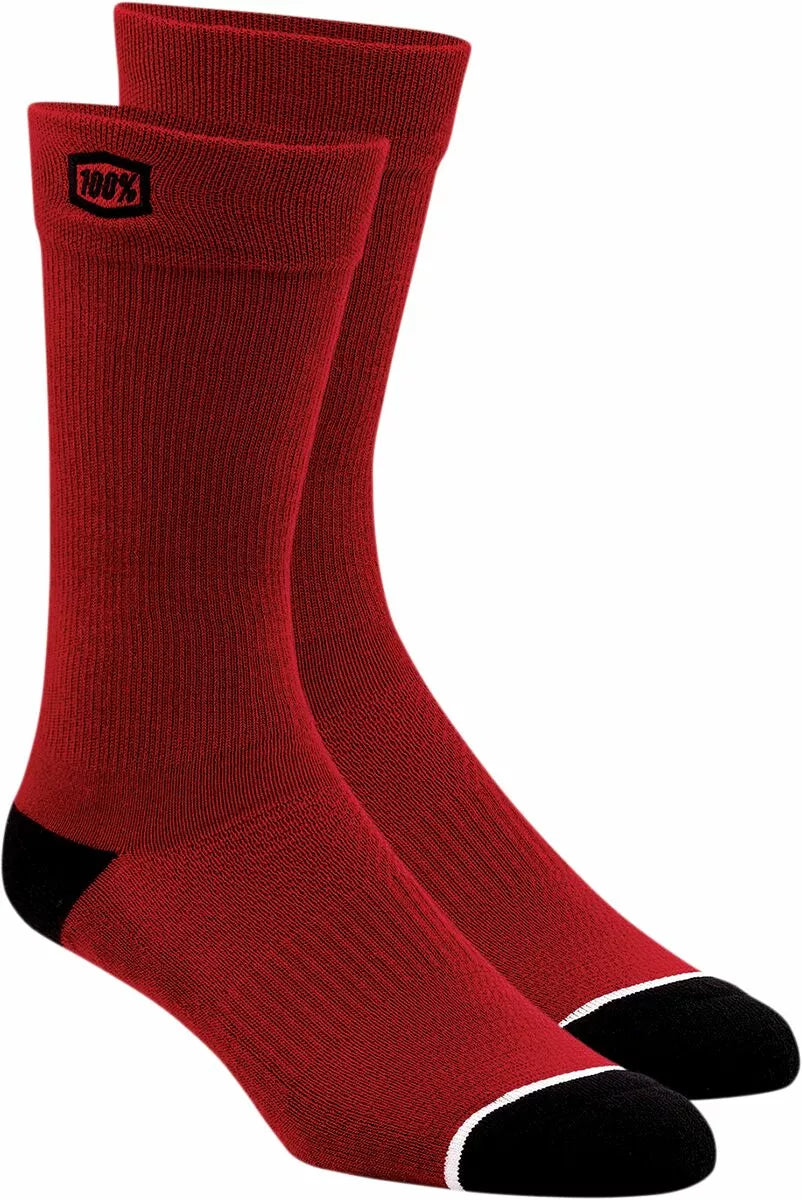 100% Solid Socks Red