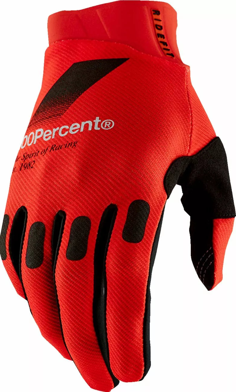 100% Ridefit Gloves Black/Red