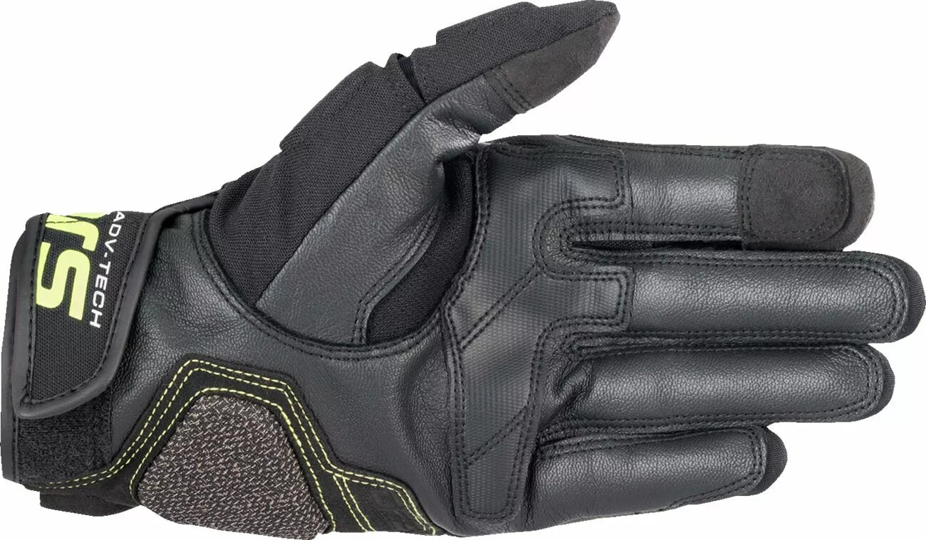 Alpinestars Halo Leather Gloves Black/Fluorescent Yellow