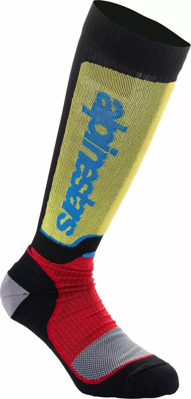 Alpinestars Youth Mx Plus Socks Black/Blue/Red/Yellow