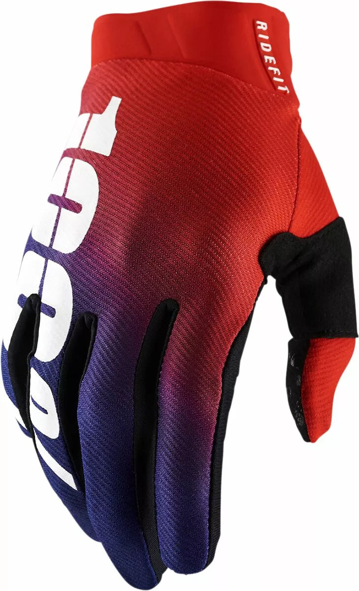 100% Ridefit Korp Gloves Black/Red/White/Dark Blue