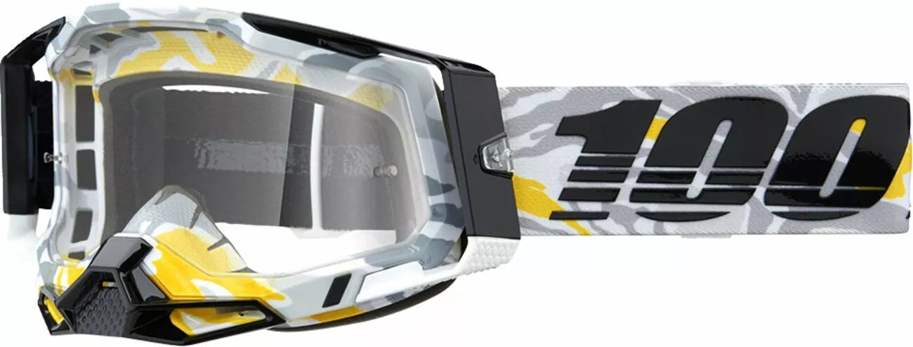 100% Racecraft 2 Goggles Black/Gray/White/Yellow