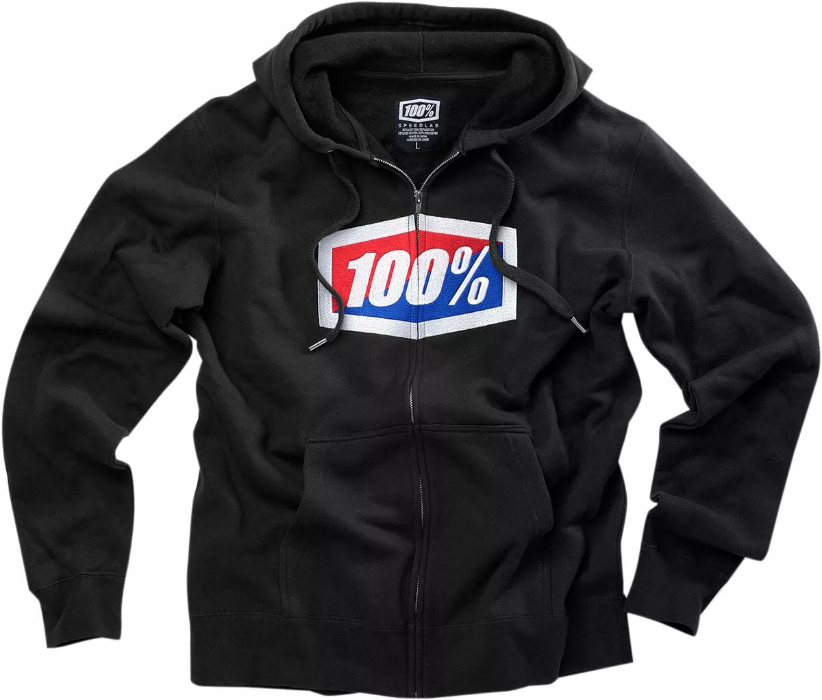 100% Official Fleece Zip-Up Hoodie Black/Blue/Red/White