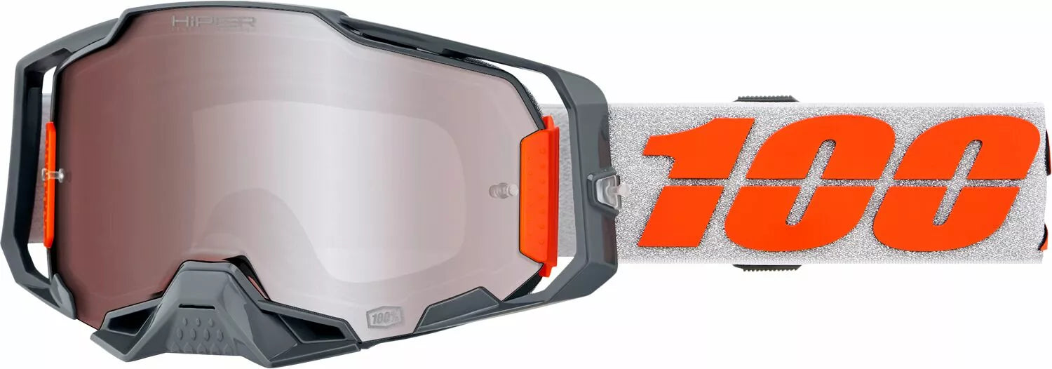 100% Armega Goggle Orange/Silver