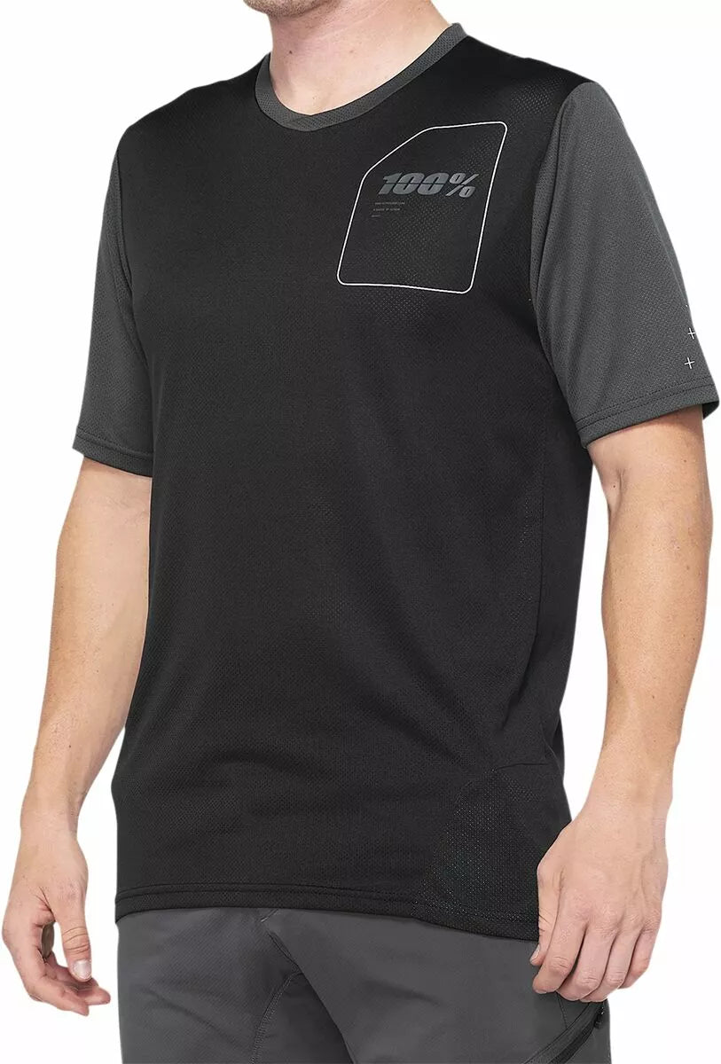 100% Ridecamp Ss Bicycle Jersey Black/Charcoal