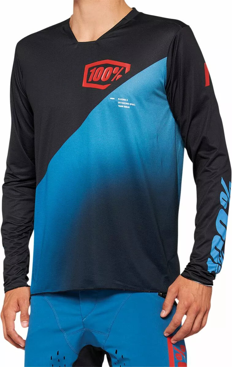 100% R-Core X Ls Bicycle Jersey Black/Blue/Red