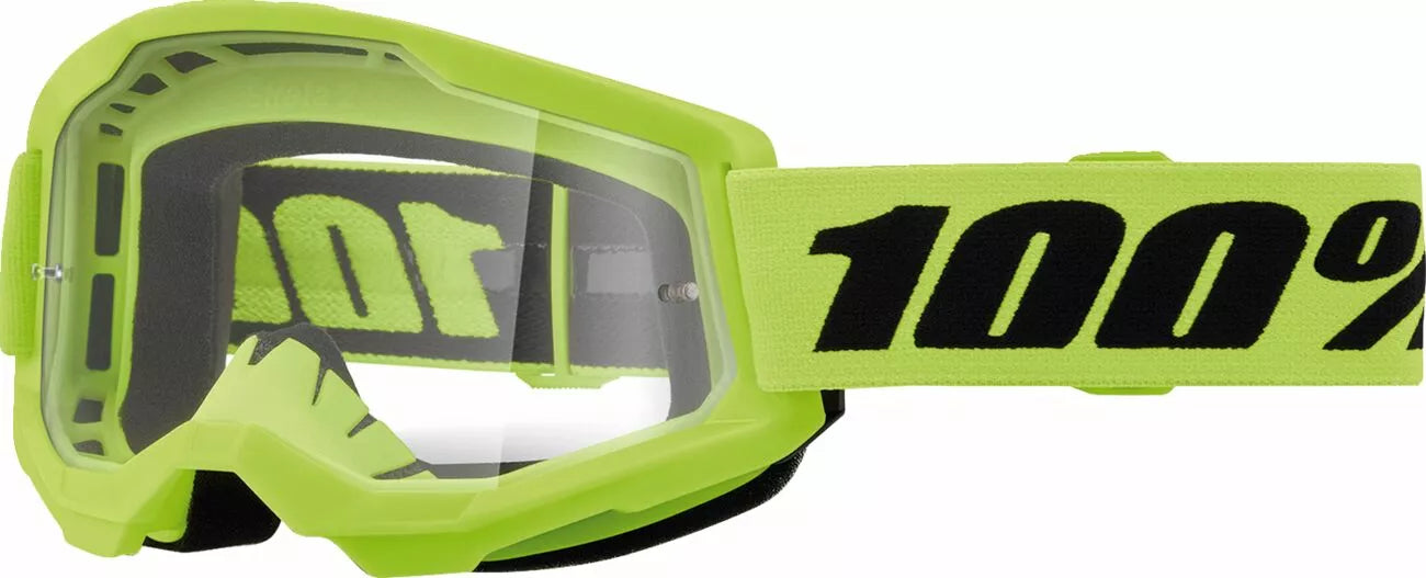 100% Strata 2 Junior Goggle Fluorescent Green/Fluorescent Yellow