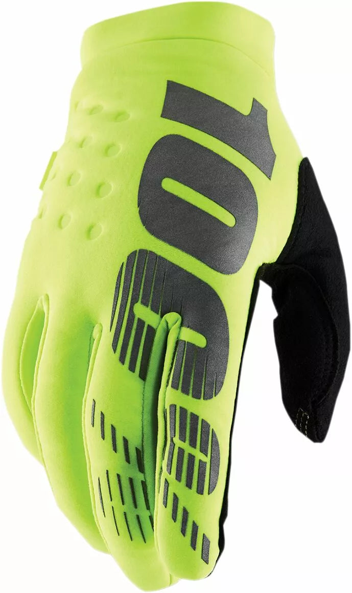 100% Youth Brisker Gloves Black/Fluorescent Yellow