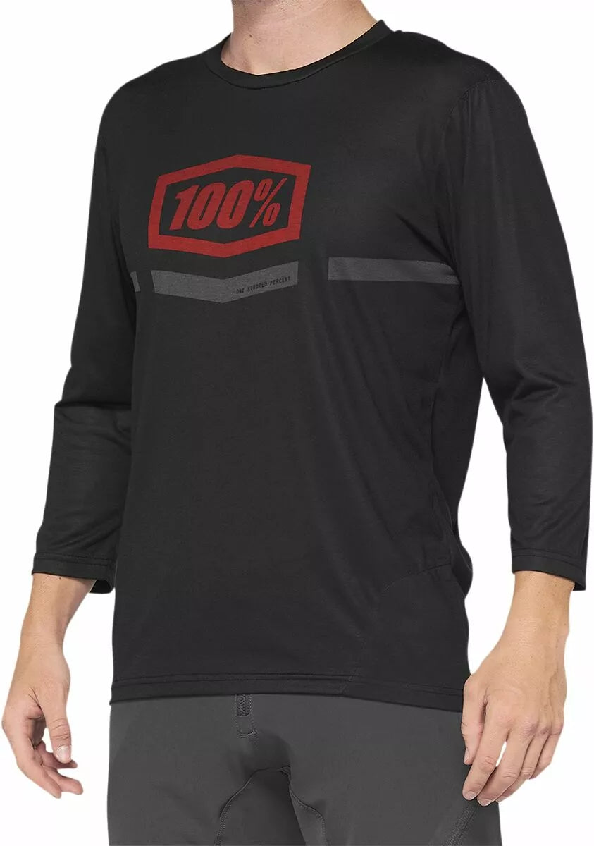 100% Airmatic 3/4 Sleeve Jersey Black/Red