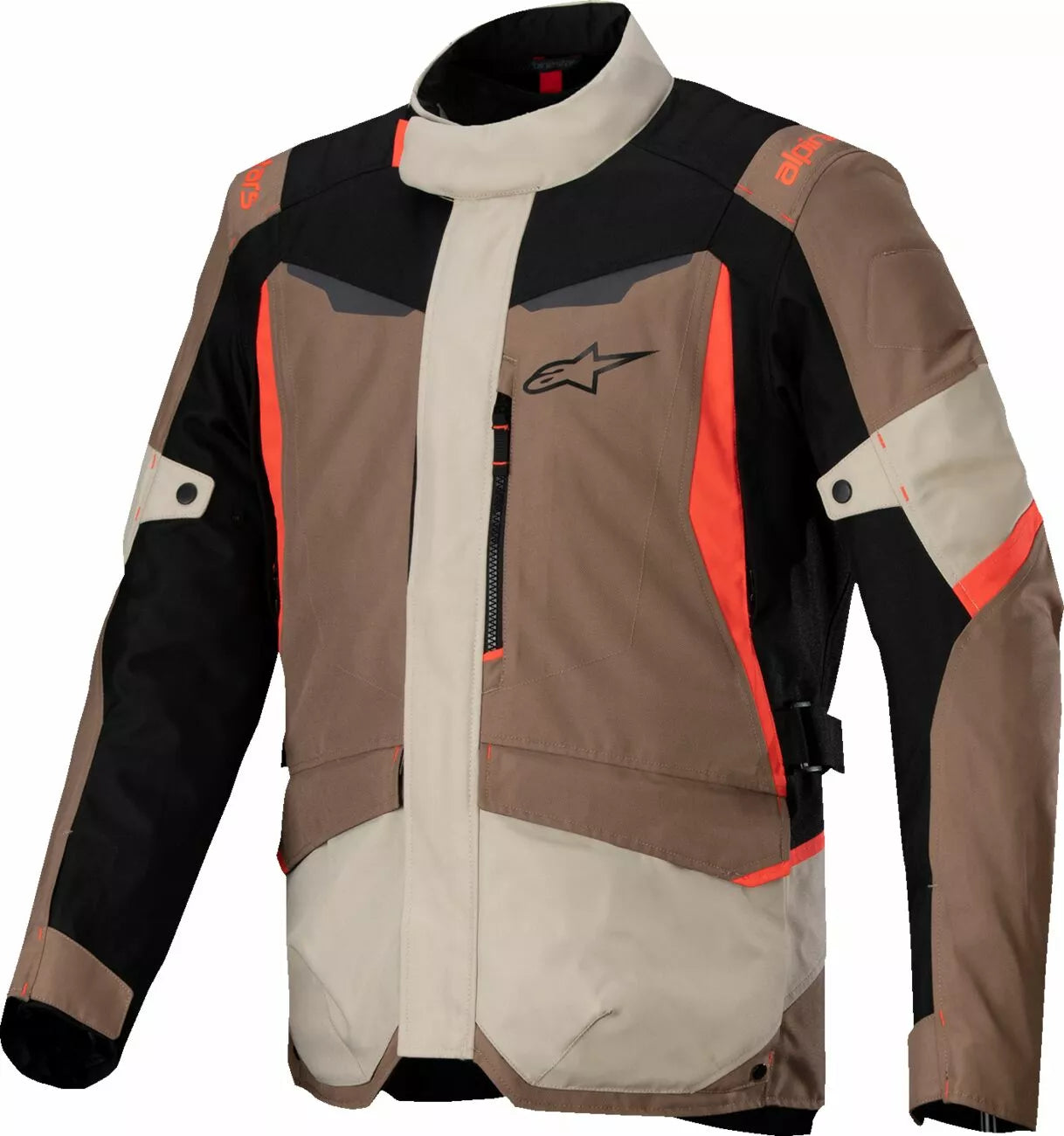 Alpinestars St-1 Waterproof Jacket Black/Red Fluo/Sand/Dark Khaki