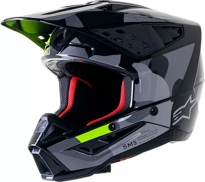 Alpinestars Supertech M5 Rover Helmet Black/Gloss/Gray/Fluorescent Green