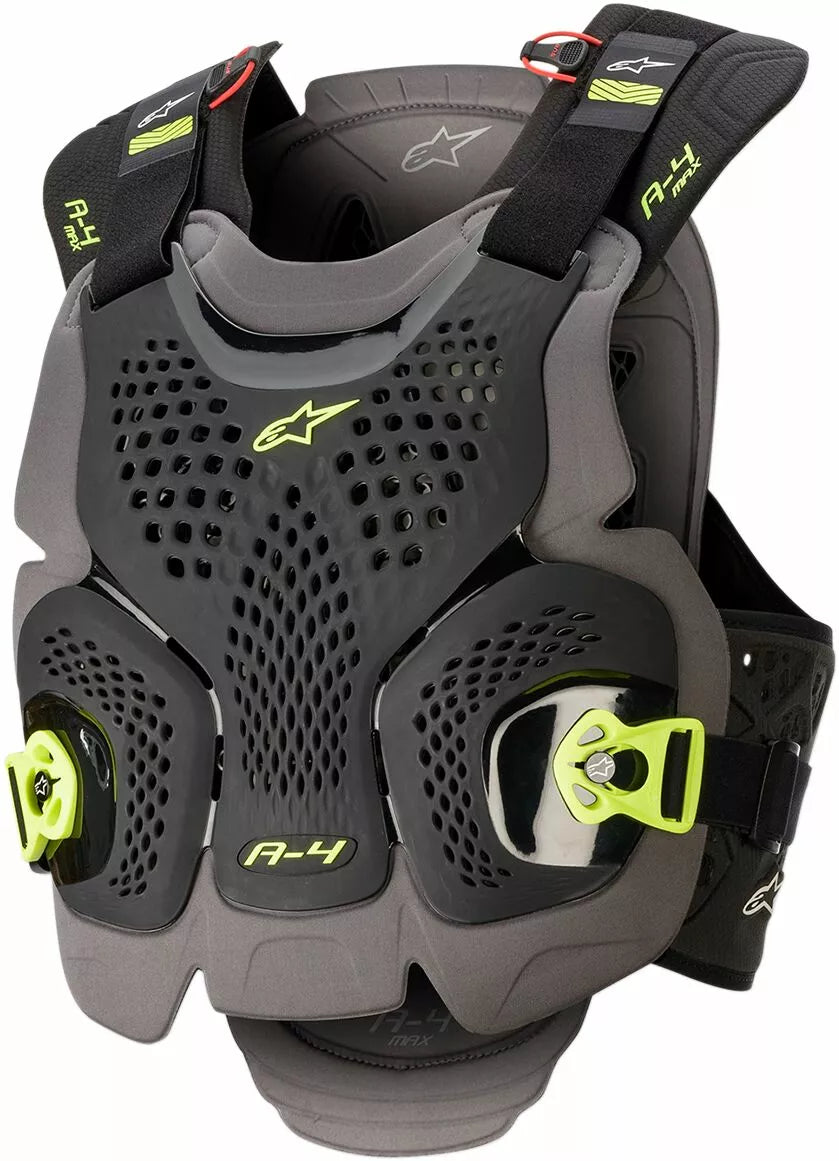 Alpinestars A-4 Max Chest Guard Black/Gray/Fluorescent Yellow