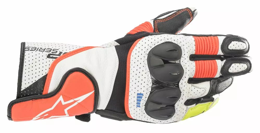 Alpinestars Sp-2 V3 Leather Gloves Black/White/Fluorescent Red