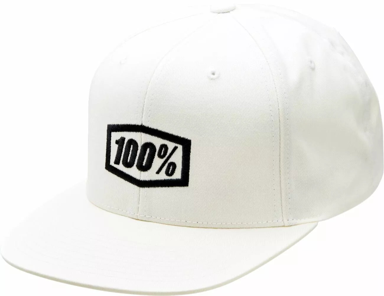 100% Icon Snapback Hat White