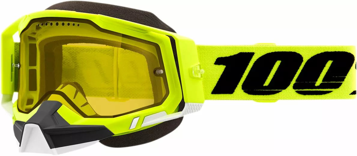 100% Racecraft 2 Snow Goggles Fluorescent Yellow