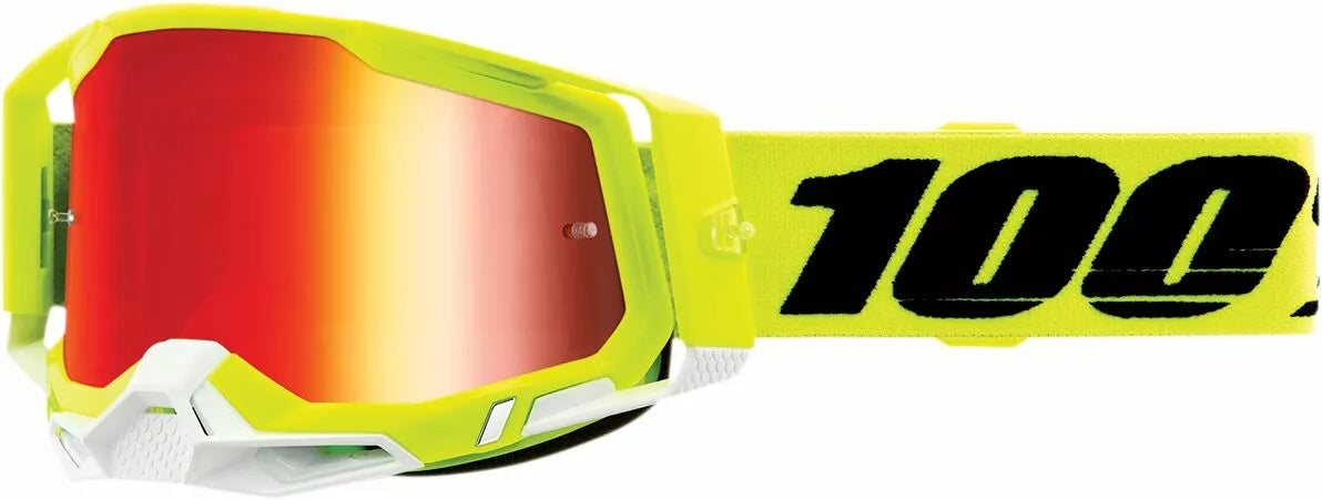 100% Racecraft 2 Goggles White/Fluorescent Yellow