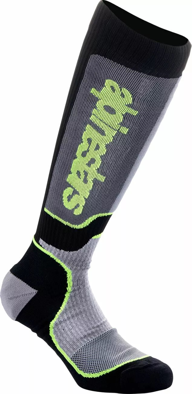 Alpinestars Youth Mx Plus Socks Black/Gray/Yellow