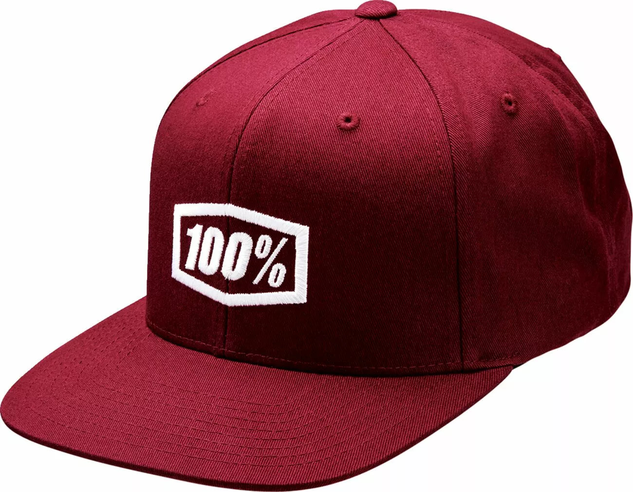 100% Icon Snapback Hat Burgundy