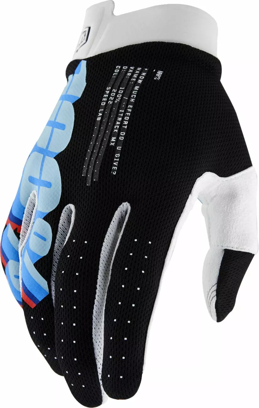 100% Itrack Gloves Black/Blue