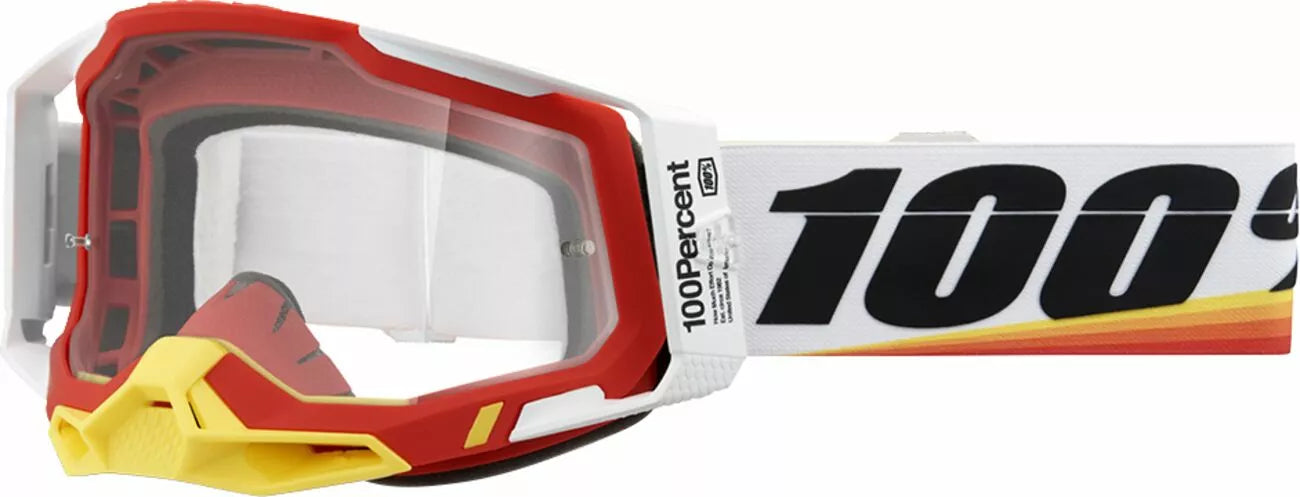 100% Racecraft 2 Goggles Red/White/Yellow